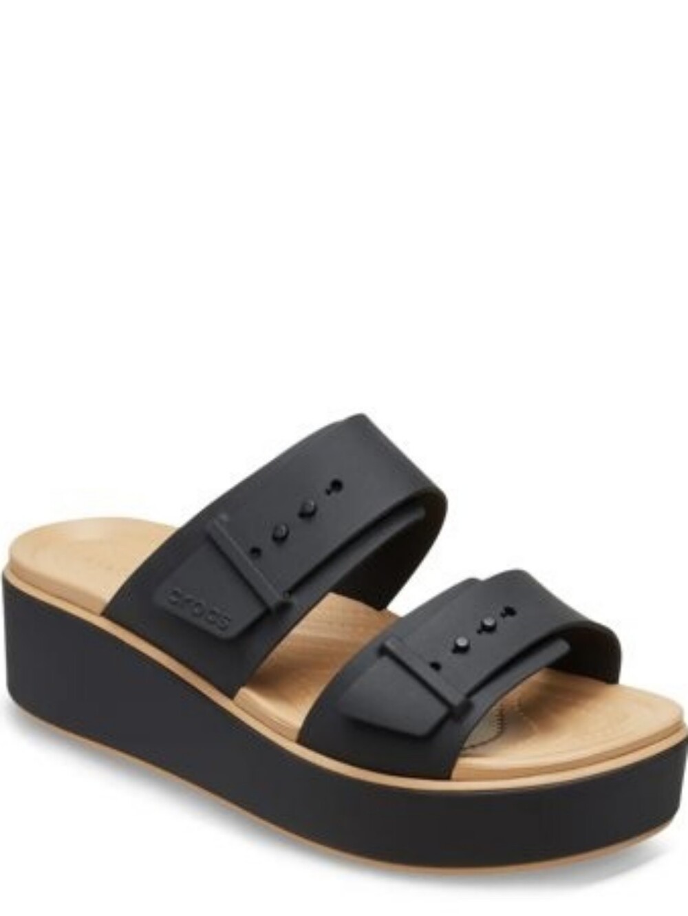 NWOT Crocs Brooklyn Buckle Low Wedge Slide Sandals